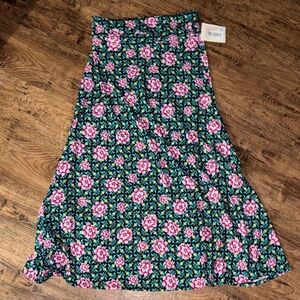Floral Pink and Green Women's Maxi Skirt